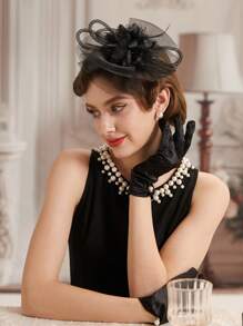 Fascinator Hats For Women 20s 50s Vintage Pillbox Hat Kentucky Derby Fascinators Flower Veil Wedding Tea Party Hat