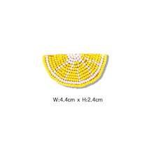 1pc Handmade Beaded Cute Fruit Patch | Lemon & Watermelon Decorative Sticker, Suitable For DIY Clothing, Bags, Shoes, Requires Hand Sewing/Adhesive Glue