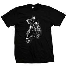 The Great Escape - Steve McQueen - Pre-Sunk 100% Hand Made Silk Screen T-Shirt - 黑色 - 查看 1