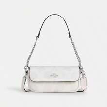 Hailey Flap Bag In Signature Canvas - trắng/phấn - Xem 1