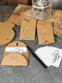 20套牛皮纸信封套装，心形迷你信封和空白卡片，适合DIY、礼品卡、办公信封、婚礼请柬、节日贺卡、感谢信 - 彩色 - 查看 5