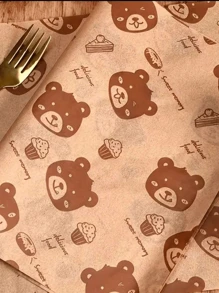 50张,食品吸油纸防油纸垫片纸炸鸡防油纸烘焙面包托盘纸烤盘垫片纸 - 棕色 - 查看 4