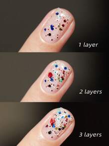 REALCHIC 10毫升/瓶彩色闪粉指甲油，水性普通指甲油，快干，持久，可撕拉，适合女性和女孩美甲，节日礼物，春夏美甲 - 彩虹色 - 查看 5