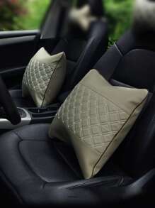 1pc/2pcs Car Lumbar Support Pillow With Embroidery Design, Automotive Seat Waist Cushion