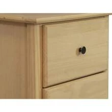 Grain Wood Furniture Shaker 2-Drawer Bedside Nightstand, Solid Wood With Walnut Finish - 自然的 - 查看 5