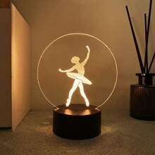 1pc Personalizado 3D Bailarina Luz Noturna Lâmpada Com Nome Personalizado, Amante Da Dança Do Balé Presente Comemorativo, Iluminação Decorativa Atmosfera