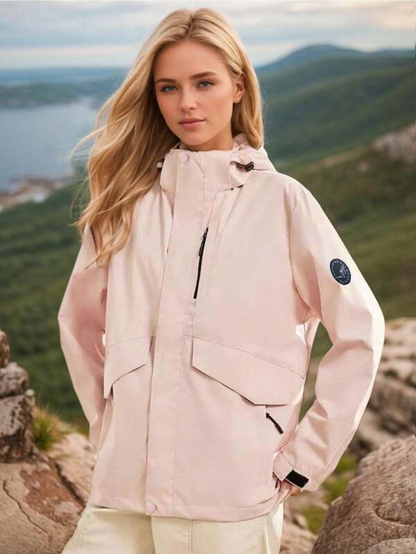 New Spring/Summer Ladies' Hooded Softshell Jacket, Windproof Outdoor Hiking Camping Warm Coat, Suitable For Hiking, Travel, Camping And Daily Wear