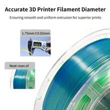 PLA Filament 1.75mm Bundle Silk Dual Color, 3D Printing PLA Filament 1.75mm Dimensional Accuracy +/- 0.02mm, 1KG*2 Spool (4.4 Lbs)