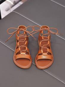 Fashionable Simple Casual Comfortable Summer Outdoor Girls Roman Shoes Flat Sandals