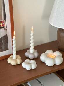 1pc Modern Minimalist Colorful Ceramic Candle Holder, Decorative Piece For Living Room, Dining Table, Home, Christmas, Wedding, Creative Candle Holder