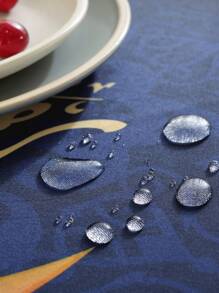 1 pieza Mantel rectangular impermeable y antióleo, con impresión digital moderna para celebración de festivales, decoración de mesa para comedor interior y exterior