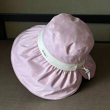 1 pièce Chapeau de seau en polyester de couleur unie avec protection anti-UV, imprimé de lettres, convenant pour le printemps et l'été