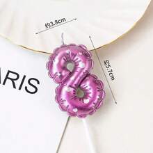 10 Pink Digital Birthday Candles, Cake Digital Balloon Candles With Numbers 0-9 Shining On The Top Of The Cake Decoration, Used For Birthdays, Wedding Anniversaries, Party Celebrations - Pink - View 15