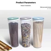 Round Pasta Storage Container, Kitchen Organizer Box For Storing Noodles, Grains, Airtight Sealed Canister, Suitable To Use In Kitchen, Kitchen Storage Goods