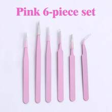 6 Pcs Stainless Steel ESD Precision Tweezers, Multipurpose Fine Tip Bent Tweezers Anti-Static Tweezers For Phone Repair, Eyelash Extension, Nail Art, DIY Small Items Picking, Tools For Men