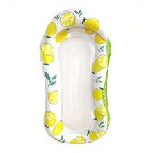 1pc Lemon Print Inflatable Pool Lounger - PVC Water Mat For Beach, Pool Parties & Outdoor Relaxation, Multi-Purpose Floating Chair With Vibrant Lemon & Leaf Design, Pool Floats, Beach Essentials, Beach Accessories - Multicolor - View 4