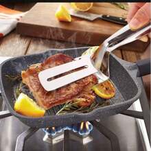 1pc Stainless Steel Baking & Grilling Tongs, Ideal For Barbecue, Cooking, Pizza, Steak