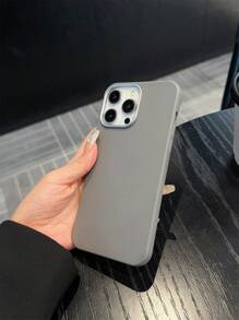 1pc Matte Gray Phone Case With Large Camera Cutout, Simple Solid Color Suitable For Men And Women, Compatible With IPhone 11/12/13/14/15/16 Pro Max