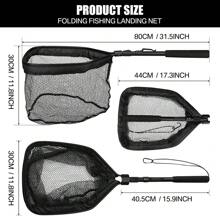 Retractable Landing Fishing Net 190cm-5cm With Telescoping Pole Handle Foldable Freshwater Fish Catching Releasing - 44-80cm - View 1