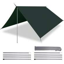 2m Telescopic Tent Poles Set Of 2 Lightweight Adjustable Trekking Camping Collapsible Poles For Walking Canopy Hiking - màu đen - Xem 7