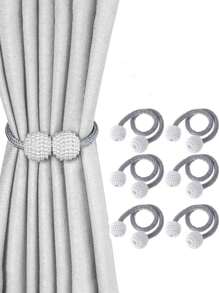 1PC Magnetische Gordijnbinders, Handige Gordijnbinders Decoratieve Gordijnhouders Houder Gordijnbinders Voor Raamgordijnen, Geen Gereedschap Nodig-Parelvorm