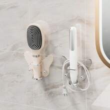 1 szt. Elektryczny uchwyt na szczoteczkę do zębów, ścienny organizer łazienkowy bez wiercenia na szczoteczkę do zębów, grzebień, lokówkę