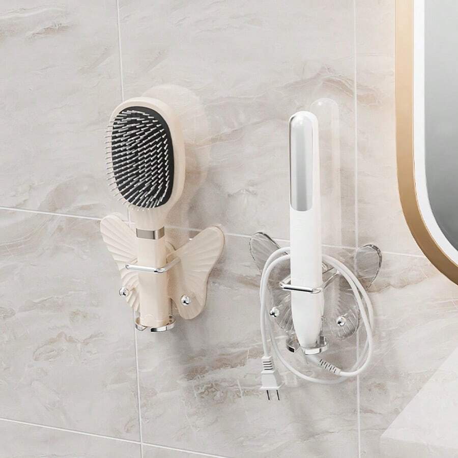 1 szt. Elektryczny uchwyt na szczoteczkę do zębów, ścienny organizer łazienkowy bez wiercenia na szczoteczkę do zębów, grzebień, lokówkę