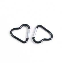 1pc/5pcs/10pcs Heart Shaped Spring Carabiner, Aluminum Alloy Clip,Unisex For Outdoor Climbing Backpack, Everyday Small Gift