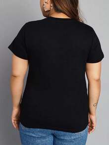 Trust Yahweh Plus Size Christian oversize women T-Shirt (Bible Christianity Church God Religion Trust) - Negro - Ver 3