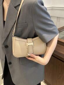Elegant Crescent-Shaped Underarm Shoulder Bag For Women, Chic Casual Fashion, Solid Color Underarm Bag