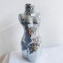 Silver Handmade Ceramic Disco Ball Vase, Creative Disco Floral Vase For Flowers And Plants, Boho Home Decor, Available In Multiple Sizes, Birthday Graduation Gift, Home Decoration, Room Decor, Glass Vase - Silver - View 12
