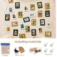 Decoraciones de fiesta con red de pesca, marcos para colgar fotos con 30 clips y cuerdas, decoración de pared con red de pesca de estilo náutico y mediterráneo para fiestas de piratas y hawaianas, organizador de tarjetas y obras de arte para dormitorio, hogar, pared, sala de estar, dormitorio, decoración del hogar, decoraciones de fiesta - muchos - Ver 13