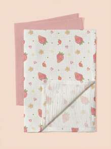 2条装柔软棉纱布襁褓毯，透气轻薄，适合新生儿及婴幼儿，男女宝宝均适用，卡通图案 - 彩色 - 查看 6