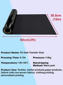 Colorful PU Heat Transfer Vinyl Roll, Various Colors Available, Easy To Cut And Peel, DIY Heat Press Pattern Transfer Film Suitable For T-Shirts, Pillows - Multicolor - View 2