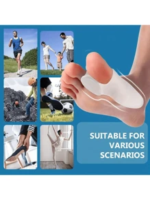 1 paire de séparateurs d'orteils en silicone unisexes - semelles coussinées, lavage à la main uniquement