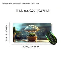 1pc Plant Muismat Leuke Kunst Grote Bureau Mat 35.4x15.7 Inch Bureau Accessoires Rubberen Basis Met Gestikte Rand Antislip Toetsenbord Pad Voor Kantoor Thuis Computer Als Geschenken Voor Mannen Vrouwen Vrienden Verjaardagen, Valentijnsdag