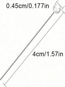 100/200/300 piezas (4*0.45cm) Alfileres de ramo de perlas, cabeza de perla falsa redonda en blanco/rojo/amarillo. Alfileres adecuados para flores transparentes para manualidades DIY, ramos de novia, decoraciones de flor de costura en el pecho, ramos de boda, alfileres de flor para aniversarios de boda, accesorios florales para ramos de boda.