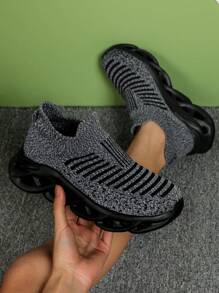 New Women's Basic Grey/Black Breathable Lightweight Walking Shoes, Suitable For Walking, Running, Commuting, Spring/Summer - Multicolor - View 2