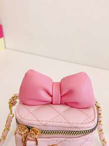 Bow Design Girls Mini Chain Strap Versatile Chic Shoulder Bag
