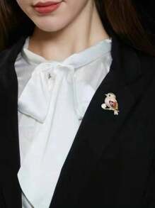 1 pieza Broche de pájaro lindo, estilo europeo y americano, accesorio de flor con flecha colorida adecuado para trajes de hombres y mujeres