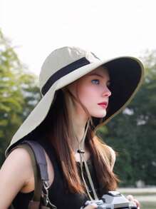 1 件装日式户外徒步帽，夏季防晒颈罩宽边钓鱼帽，适合女士徒步、徒步旅行、露营、高尔夫等户外活动 - 彩色 - 查看 5
