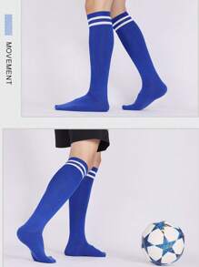 6 Pairs Teenage Team Sports Over-The-Knee Socks, Children Football Socks, Solid Color & Stripe Knee-High Sports Socks For 8-12 Years Old Boys And Girls