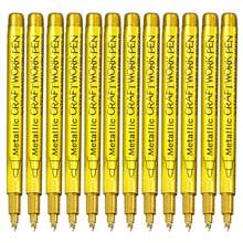 6入組筆刷頭硬頭金屬顏料記號筆，金銀色永久藝術記號筆，適用於漫畫手工藝品剪貼簿文具用品 - 彩色 - 查看 17