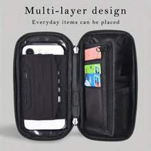 MultiDirectional Adjustable Bike Bag Cycling Waterproof Front Top Tube Touch Screen Phone Hanging Pocket With Mount Holder Stand - Black - View 4