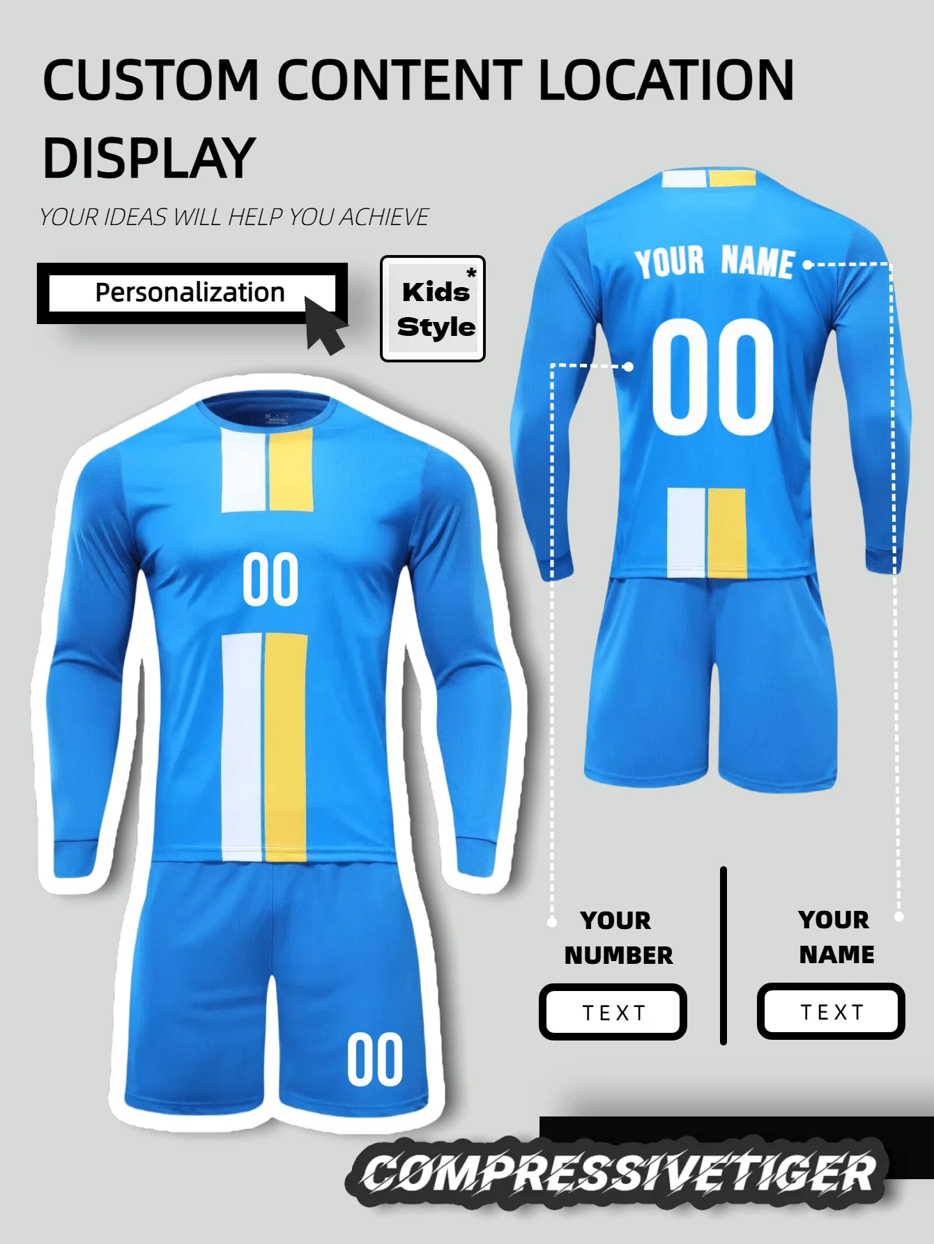 2pcs Personalized Soccer Jersey - Customizable Name And Number Print Short Sleeve T-Shirt + Shorts Co-Ord Dragon Pattern Quick-Drying Sweat-Absorbing Sports Set As Gift