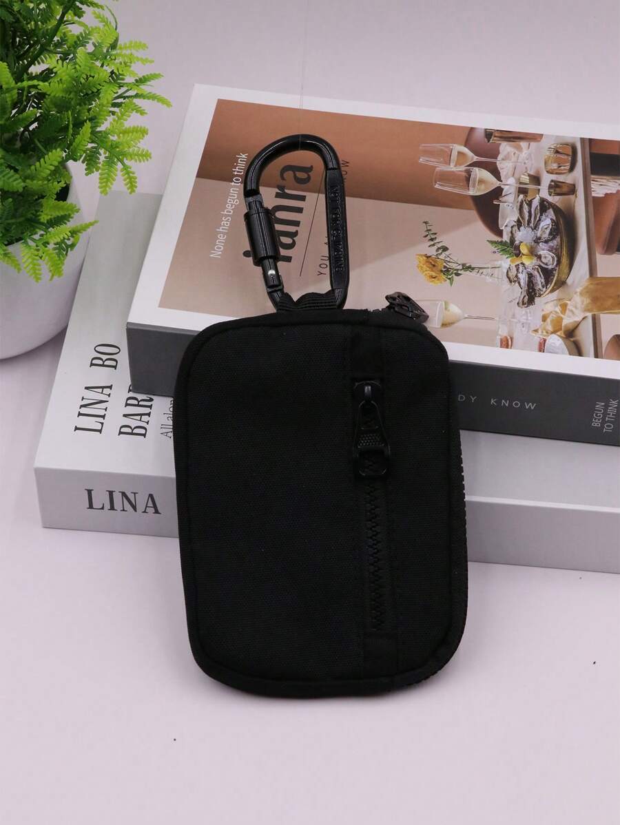 1 件户外多功能可折叠收纳袋，可容纳耳机、钥匙、卡片、硬币，休闲风格 - 黑色 - 查看 1