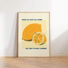 3pcs Minimalist Lemon Wall Art Set - Vintage Yellow-Green, Frameless Canvas Paintings, Suitable For Living Room, Kitchen, Dining Room Decor, Birthday & Graduation Gift