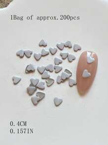 200Pcs Metallic Heart & Heart Shape Decor Rivet For Nail Art Crafts Nail Supplies Nails Nail Charms Nail Gems - Multicolor - View 21