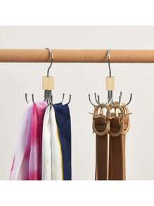 1 pieza Colgador giratorio para cinturón, organizador de cinturones de armario, ahorro de espacio de 360° para guardar ropa interior, chalecos, corbatas, bufandas, bolsos, estante de secado de zapatos, soporte para utensilios de cocina, organizador de dormitorio