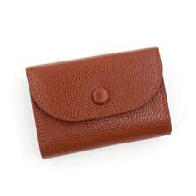 Simple Coin Purse, Portable Coin Pouch, Soft Litchi Texture, Multi-Function Large Capacity Coin & Card Holder
